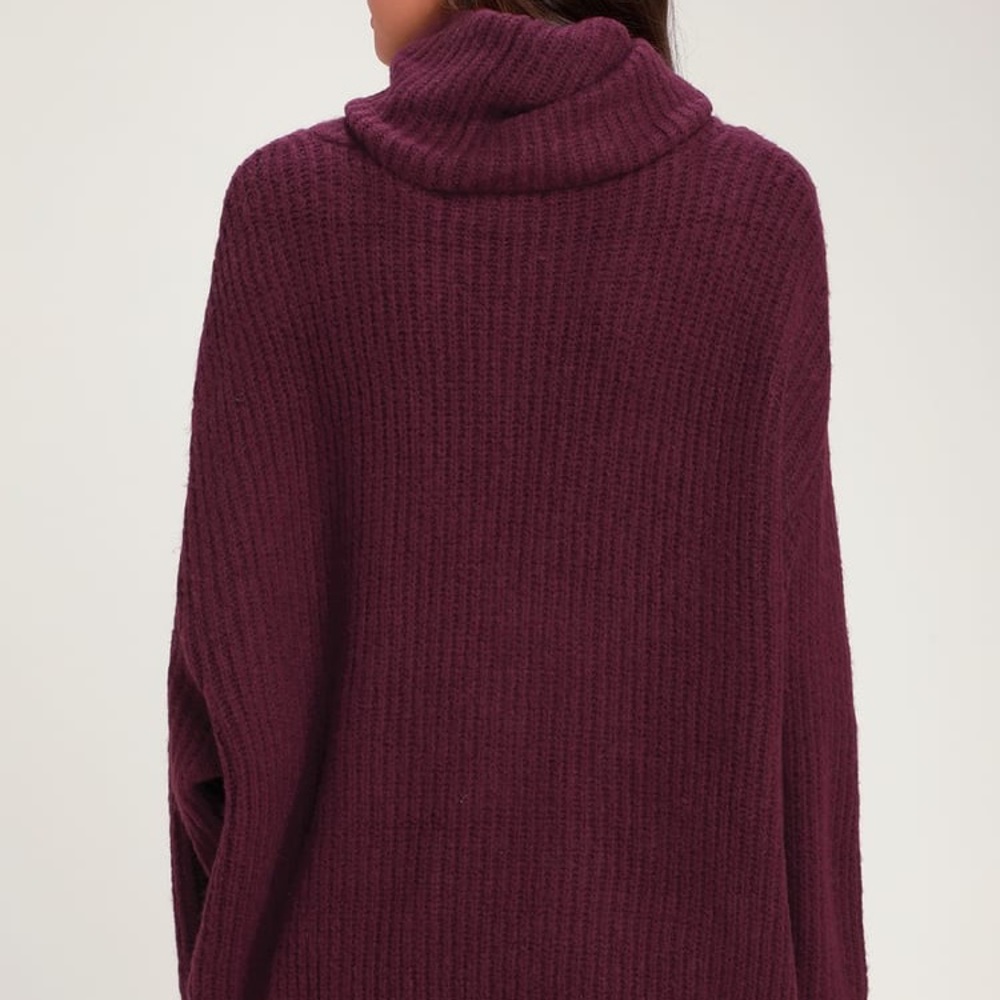 Lulu’s plum purple turtleneck knit sweater - Picture 2 of 3